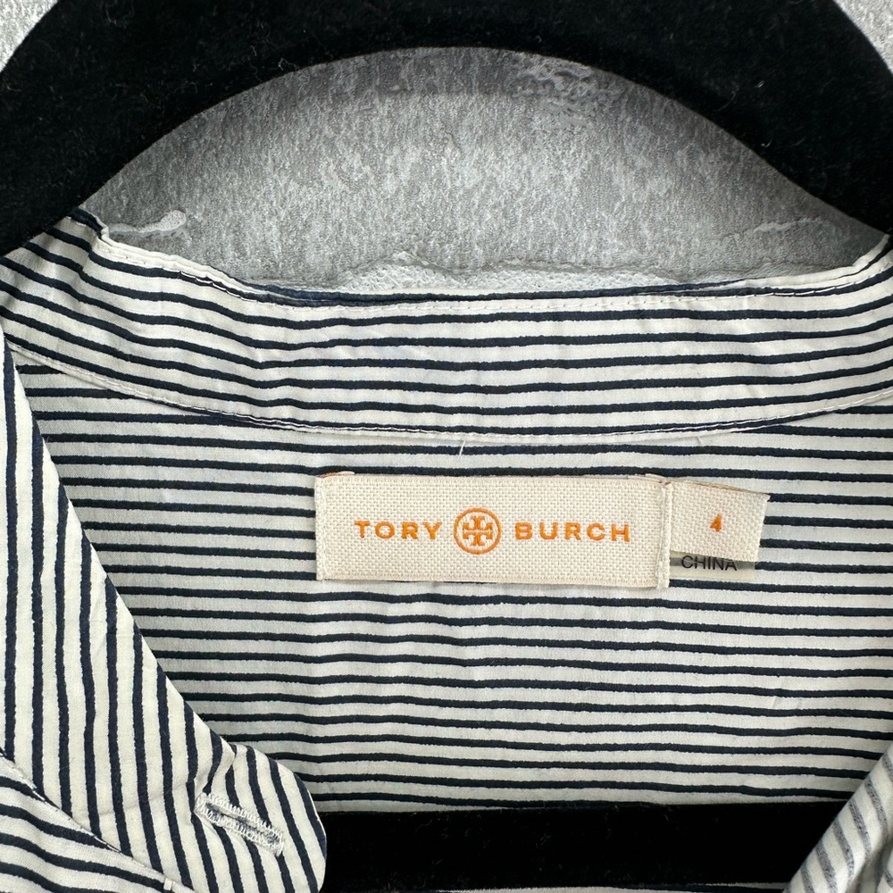 Tory Burch black and white striped‎ top size 4 - Picture 6 of 8